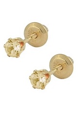 great teensy gold yellow birthstone earrings for babies and kids
